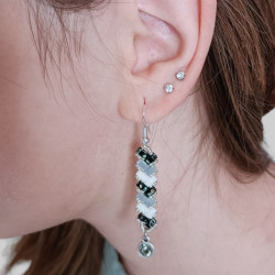 Boucles d'oreilles Pendatia | Perles Miyuki Half Tila | Mamzelle Creations