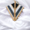 Handmade Triangular Leaf Angle Beaded Earrings | Mamzelle Creations