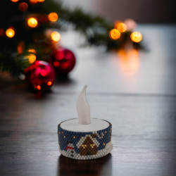 Contour de Bougie Village de Noël avec Perles Miyuki Delica