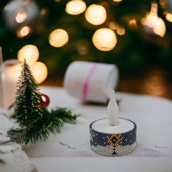 Contour de Bougie Village de Noël avec Perles Miyuki Delica