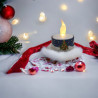 Christmas Village Candle Wrap with Miyuki Delica Beads