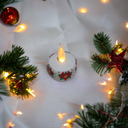Contour de Bougie Fleur de Noël avec Perles Miyuki Delica
