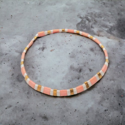 Bracelet élastique en perles japonaises teintées à la main