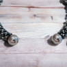 Handgemaakte armband van rocaille kralen en Miyuki Delica op zilverkleurige slavenarmband van messing