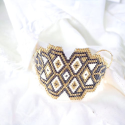 Bracelet ethnique tissé à l'aiguille avec perles Miyuki Delica