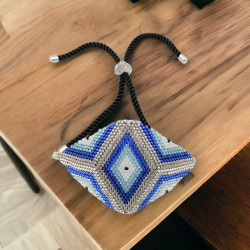 Bracelet style ethnique tissé à l'aiguille avec perles Miyuki Delica