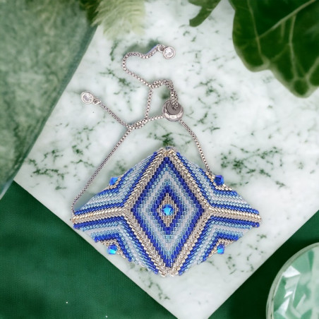 Bracelet ethnique losange avec toupies - Bijou élégant et tendance