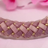 Bracelet en perles Half Tila fait main monté sur un tube en caoutchouc avec fermoir aimanté