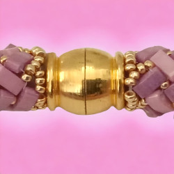 Handmade Half Tila Bead Bracelet mounted on a rubber tube with a magnetic clasp