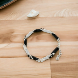 Bracelet à fermoir en perles Miyuki Delica et rocaille - Tissage en peyote