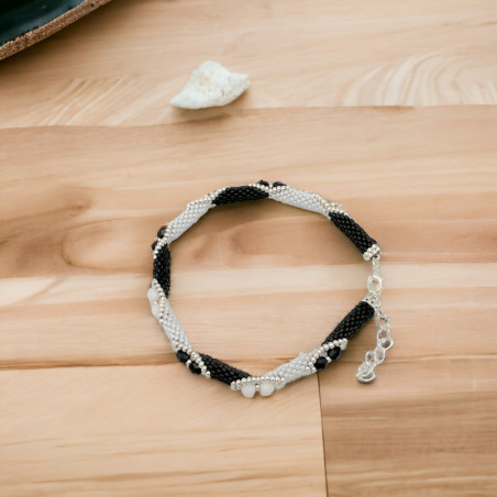 Bracelet à fermoir en perles Miyuki Delica et rocaille - Tissage en peyote