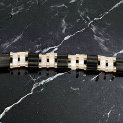 Bracelet fait main avec des perles japonaises de qualité - Fermoir aimanté doré