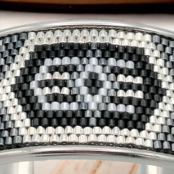 Handgemaakte verstelbare brede armband - Miyuki Delica weefpatroon