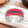 Bracelet large fait à la main et réglable en laiton galvanisé avec tissage en peyote Miyuki Delica
