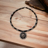 Collier circulaire Loubisana en perles Miyuki Delica et Swarovski