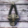 Ketting met Miyuki Delica hanger en Swarovski cabochon - Mamzelle Créations