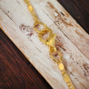 Gold Nickel Necklace with Miyuki Delica Bead Weaving Pendant and Swarovski Cabochon
