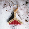 Parure triangle bordeaux, noir et blanc avec perles Miyuki Delica