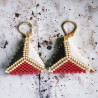 Parure triangle bordeaux, noir et blanc avec perles Miyuki Delica