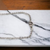 Woven Triangle Set with Mauve, Black, and White Miyuki Delica Beads