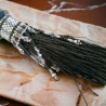 Wooden Ball and Miyuki Delica Beads Keychain