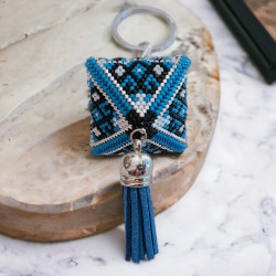 Porte-clé Pods en perles Miyuki Delica tissé à la main