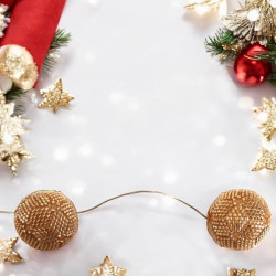 Guirlande de Noël Artisanale avec Perles Miyuki Delicas et Lumières LED - Dorée