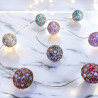 Guirlande de Noël Lumineuse en Perles Miyuki - Boules Colorées et LED