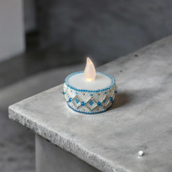 Contour de Bougie en Perles Miyuki Losange – Bougie LED Incluse