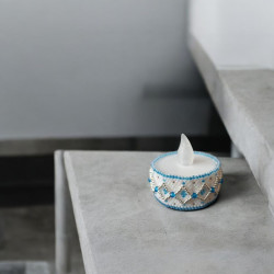 Contour de Bougie en Perles Miyuki Losange – Bougie LED Incluse
