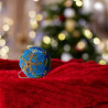 Boule de Noël Bleue et Blanche - Motif Sapin en Perles Miyuki