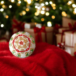 Boule de Noël en Perles Miyuki Delica - Motif Pentagone - 4 cm de Diamètre | Décoration Festive