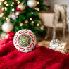 Boule de Noël en Perles Miyuki Delica - Motif Couronne et Étoile - 4 cm de Diamètre | Décoration Festive et Élégante