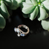 Bague réglable en rhodium avec strass multicolores