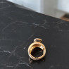 Bague réglable en rhodium doré avec cristal autrichien blanc 10 mm